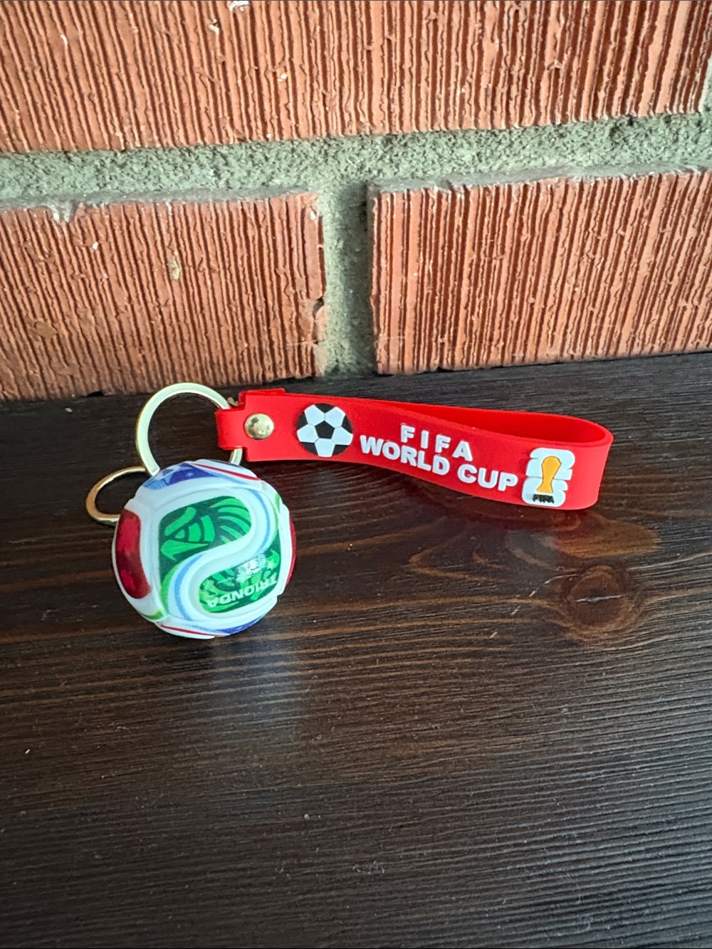 FIFA World Cup Red Keychain with Mini Soccer Ball